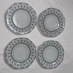 4 Mikasa Younger Than Springtime Bali Hai L9405 Saucers #4041